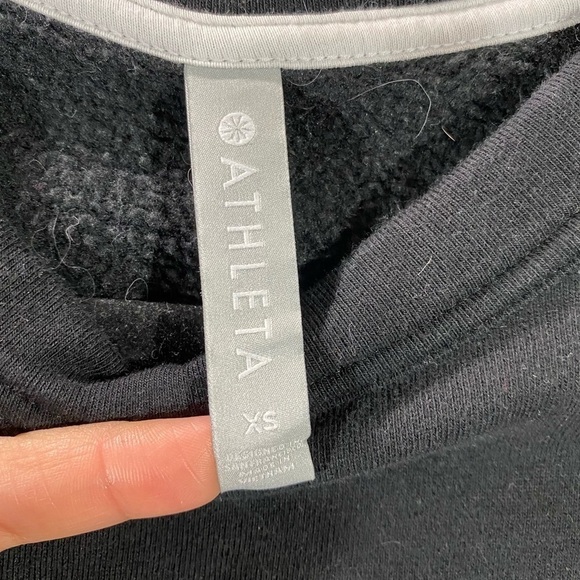 Athleta Black knit crewneck with strips on sides size XS - Picture 5 of 9